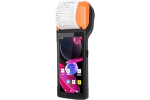 Bisofice Android 14 PDA Handheld POS Terminal Belegdrucker, Mobile Computer PDA mit 1D 2D QR Barcode Scanner, WiFi & 4G, BT, 5.5"" Touchscreen 5MP Camera für Einzelhandel, Lager, Logistik, POS System