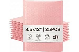 Switory Postpåsar med bubbelplast för CD-skivor & smycken & kosmetika – självhäftande, vadderade kuvert – Sakura Pink – 21,6 cm x 28 cm – 25 stycken