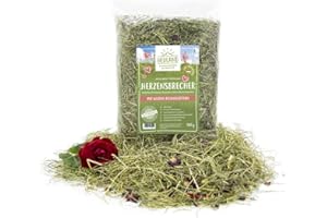 HEULAND® Premium Heu Bleib ma G´sund mit Wilden Rosenblättern - Frisches Bergwiesenheu für Kleintiere Kaninchen Kräuter Hamster Streu Meerschweinchen Futter Nager Hasen (4 x 500gr)