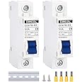 DC Circuit Breaker dz47 1P 50Amp 12V 24V 36V 48V DC MCB Short Circuit Protection Disconnect Switch Isolator for Solar Panel Battery UPS Inverter Photovoltaic PV System