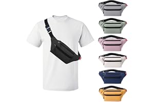 Risipu Bum Bag for Men Women, Lightweight Water-Resistant Waist Packs with Adjustable Belt & 3 Zipper Pockets, Fashionable Fanny Pack for Travel, Running, Hiking, Cycling (Black)