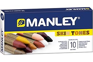Manley - Lot de 10 crayons de cire - Diversité de couleurs | Créativité sans limites | Skin Tones (couleurs de la peau) | Pour tous les âges