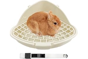 PAWSAYES Small Animal Litter Box - Cage Litter Tray for Rabbits, Guinea Pigs, Hamsters & Chinchillas - Detachable Corner Triangular Toilet