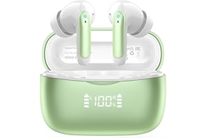 WeurGhy Cuffie Bluetooth, Auricolari Bluetooth 5.3 per iOS & Android, 56 Ore di Riproduzione, Stereo Hi-Fi Cuffie Antirumore con 4 HD Mics, LED Display Touch Control IP7 Impermeabili Cuffie Wireless