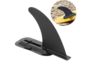 Wenxiaw Tavola da Surf SUP Fin Tavola da Surf Gonfiabile Fin Pinna per Canoa Gonfiabile Pinna Staccabile Centrale Singola per SUP Gonfiabili, Tavole da Surf, Long Board, Paddle Board, Nero