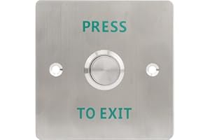 Mxzzand Momentary Push to Exit Button Switch, Door Exit Button, Stainless Steel Panel Door Exit Button Access Control Lock System for Access Control Hollow Door