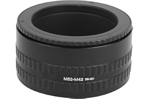 DAUERHAFT Objektiv-Fokussierungs-Helikoid-Adapter, M52 auf M42 Einstellbarer Fokussierungs-Helikoid-Adapter, 36-90-mm-Aluminium-Kameraobjektiv-Adapter, für Makrofotografie