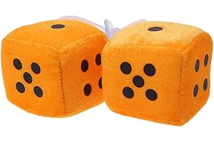 Xuniu 1 Pair Fuzzy Dice with Dots Rear View Mirror Hanger For Car Interior Ornament Decoration