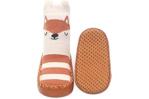 Snegyu Cute Cartoon Animal Pattern Baby Boys Girls Non-slip Cotton Slipper Socks Shoes Baby Moccasins Toddler Shoe Socks