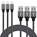 Produktbild Duractron 3Pack 2Meter Lightning Kabel IPhone USB Ladekabel mit Nylonhülle kompatibel mit iPhone 7/7 Plus/SE/6S/6S Plus/6/6 Plus/5S/5C/5 iPad Air/Air 2 iPad mini/2/3/4 iPad 4(Lila Schwarz)