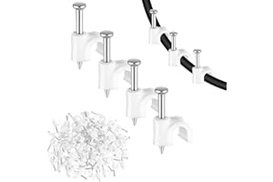 Andibro 100 Stück Kabelschellen Nagelschellen, Kabelklemmen mit Nagel kabelhalter wand Kabel Befestigungen Cable Clamp 4 mm Kabelmanagement für Kabel Netzwerkkabel Weiß (4mm)