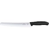 Victorinox Swiss Classic, Pastry Knife, Extra Sharp Blade, Wavy Edge, 22 cm, Stainless Steel, Black