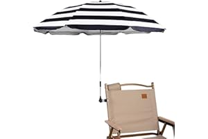 STARRY CITY Parasol pour chaise avec pince réglable, surface de 115 cm, avec clip de fixation pour chaises de terrasse, chaises de plage, chaise longue, fauteuil roulant, chariot de golf (bandes B)