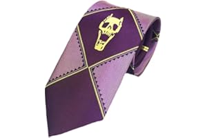 COEYOS JoJo Skelett Seidenkrawatte für Cosplay-Kostüm,Seidenkrawatte Anime Krawatte Abenteuer Kostüm Spiel