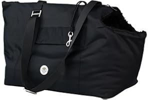 SOHO POMS LONDON SohoPoms Black Rainy Bear Pet Carrier (Small) | Luxury Dog Handbag For Small Dogs, Puppy & Cats | Car Friendly, Airline Approved Pet Travel Carrier Bag | Waterproof Canvas | Warm Fluffy Dog Carriers