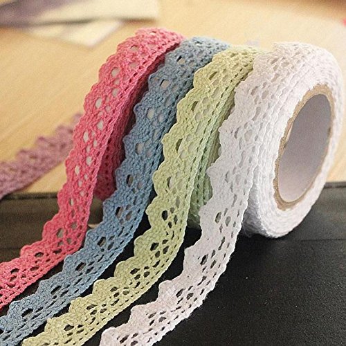 Cosanter 4 Rollos DIY Encaje Cinta Decorativa para Novia Nupcial de Boda para Decoraci  n Manualidades Bricolaje DIY Borde Festoneado Color al Azar