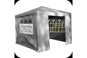 Gr8 Garden 3x3m Gazebo Tent with Removable Sides | Outdoor Waterproof Party Tent Canopy | Garden Marquee Shelter for BBQ, Fes