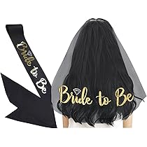 Rmeet Velo Da Sposa Bride To Be Fascia,Bianco Velo Sposa Con Pettine + Oro Bride To Be Satin Sash Per Festa Nozze Hen Party Matrimonio Accessori - Foto 2