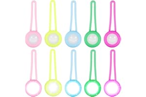 Leikurvo Colgante luminoso para perros, luz intermitente LED, 10 unidades de silicona para perros, gatos, mascotas, collar luminoso con 2 modos de parpadeo, luz de seguridad clip para mochilas, niños