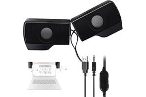 NICERAM Altavoz PC US-B | Altavoz Sonido Portátil con Clip | Barra Sonido Multimedia con Cable US-B para PC | Altavoces para Ordenador Portátil