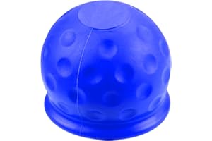 Rumyve 1-Piece Trailer Hitch Ball Cover - Abrasion-Resistant and Dust-Proof - Soft Rubber Tow Bar Cover 50mm (Blue)