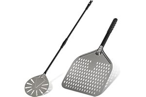 G.A HOMEFAVOR 12 Pouces Pelle à Pizza 30cm Pelle a Pizza Perforée 8 Pouces Pizza Paddle en Aluminium Anodiséen Dur avec Résistance Aux Hautes Températurespour