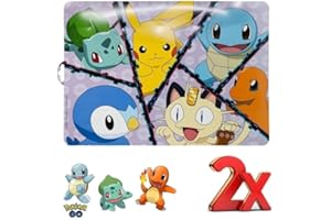 ILS I LOVE SHOPPING Lot de 2 sets de table américains plastifiés sous assiette maternelle pour petit déjeuner et déjeuner enfants pour POKEMON