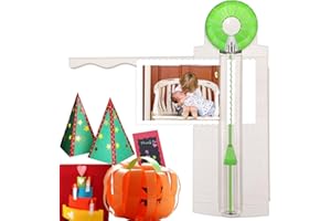 TRANBO 12 in 1 Wrapping Paper Cutter, Sliding Guillotine Craft Zig Zag Trimmer for Scrapbook, Photo Paper, Valentine's Day Card Making Supplies