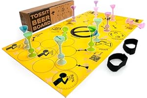 TOSSIT Tablero de Juego para Dardos Petanca Interior Exterior, Silicona, Múltiples Modos de Juego, Diversión con Amigos y Familia, Transportable y Rodante, Versión Beer
