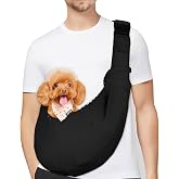 PetLoft Small Dog Carrier, Shoulder Bag for Dog, Adjustable Cross Shoulder Bag for Dog with Collar Hook for Dogs/Cats/Rabbits