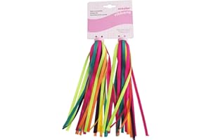 NIKTULE 2 Pompons vélo pour Enfant - en Polyester coloré - pour vélo - Facile à Fixer sur Le Guidon du vélo - Accessoire vélo pour Fille
