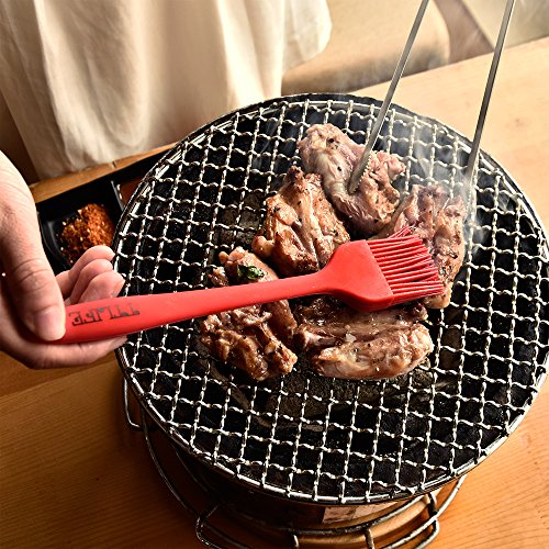 TTLIFE Silikon Küchenhelfer Set von 8 Stücke– Hitzebeständige Pfannenwender Turner, Schaumlöffel , Schöpfkelle , Löffel, Löffel Spatel, Spoonula, Küchenspatel, Basting Pinsel– Perfekt zum Kochen und Backen, Küchenzubehör, Rot - 5