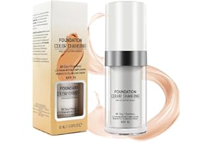 LEMAYMAY Colour Changing Foundation, Makeup Foundation Cream, Flawless Colour Liquid Foundation Hides Wrinkles & Lines, Covering Imperfections Liquid Foundation Cover Fluid Foundation Used for All Skin-30ml