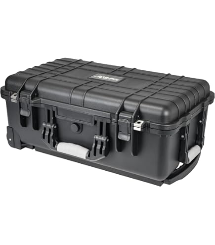 MSW-PPBOX-0B - Carro de herramientas impermeable a prueba de polvo, 79 x 59,5 x 36,5 cm, mango telescópico, 2 solapas de cierre, maletín de transporte con ruedas, caja de herramientas móvil