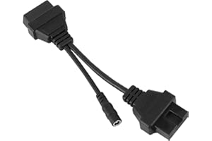 KIMISS Cable adaptador de diagnóstico-Cable adaptador de diagnóstico OBD1 de 12 pines a OBD2 de 16 pines Cable de interfaz OBD de 20 cm / 7,9 pulgadas apto para Mitsubishi (negro)