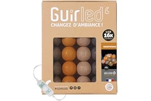 GuirLED - Guirlanda luminoso a LED per batuffoli di cotone USB - Luce notturna per bambini 2h - Alimentatore doppio USB 2A incluso - 3 intensità - 16 sfere 1,6m - Mesopotamia