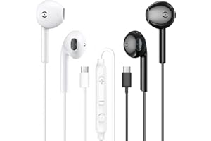 MAS CARNEY Cuffie USB C TH9, Pacco da 2 Auricolari con filo type-c con mic, earpods tipo c compatibili con iPhone 15 16 17 iPad, Samsung Galaxy S25 S24 A53, Pixel, Xiaomi, Huawei Honor, Oppo, Vivo