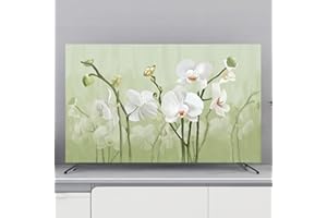 DOTBUY-SHOP Housse de Télévision, 3D Fleurs TV Housse de Protection, Moderne Anti-Poussière Décorative Écran TV Écran pour 32 à 80 Pouces Protect (Orchidée,65 inch)
