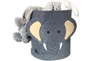 Paniers De Rangement BéBé -RAIN QUEEN Boite a jouet pour enfants, Décoration de la Chambre,Convient pour chambre de bébé,jouets, vêtements de bébé (éléphant)