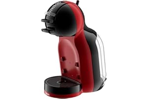 NESCAFÉ Dolce Gusto Mini Me von Krups, kleine automatische Kaffeekapselmaschine, heiße und kalte Getränke, 15 Bar Druck, 0,8 Liter Wassertank, Eco-Mode, Cherry Rot/Schwarz, KP123H