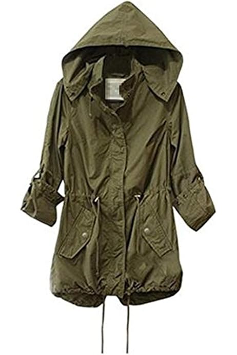 green lightweight parka
