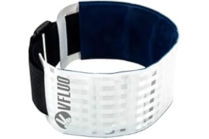VFLUO ARMTECH™, Retro reflective armband, adjustable and elastic, Night visibility, for motorcycle/Scooter/Bike/Pedestrian, White