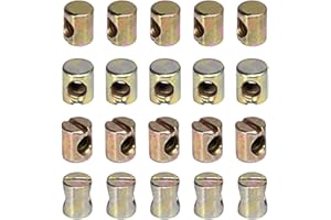 YLINWTECH 100 Piezas Tuerca del Barril de los Muebles,Tuercas Cilíndricas M6,Pernos de Barril,Tuercas de Barril,para Ensamblar Muebles,Camas,Cunas,Sillas,Gabinete(Oro,15mm)