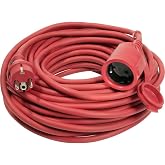 as &ndash; Schwabe Extension Cable 10 m H05RR-F 3G1.5, IP44 | Red rubber cable for increased visibility, protective cap, for garden