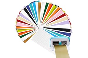 OCCZIN 30 Stück Smart Vinyl Permanent für Cricut Joy mit 10 Stück Transferfolie Plotter Set, 14x30.5cm Smart Adhesive Vinyl Permanent Vinylfolie Plotter für DIY Muster, Dekorative Aufkleber, Basteldekoration