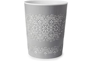 HOMION 9 Litre Flora Waste Container Basket Storage Bin for Office Room Bathroom Usage Small Paper Waste Bin Sack Lightweight Round Bin for Kitchen Home Office Toilet (Grey)