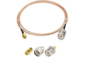 Superbat Kabel SMA SO239 2 m SMA Męski do SO239 UHF Kabel RG316 Przedłużenie 50Ohm z 3-częściowym zestawem adapterów, SMA do UHF + SMA do SO239/PL259 do radia CB, antena