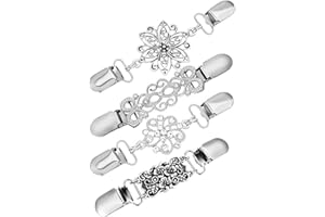 BESTOYARD Clips de suéter Cadena de suéter Vintage Clip de Rebeca de Plata Creativo para Ropa de Vestir 4pcs