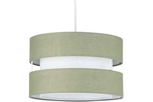firstchoicelighting Sage Green Ceiling Light Shade, Easy Fit Pendant Shade, Diameter 26cm