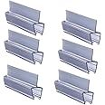 Royal Apex Translucent Weather Stripping Seal Sweep with Drip Rail, Shower Door PVC Silicone Lip Seal Strip for 8,10,12MM Frame-less Glass (1 Meter x 6Pcs) (10mm Glass, Џ Shape (Center Lip))